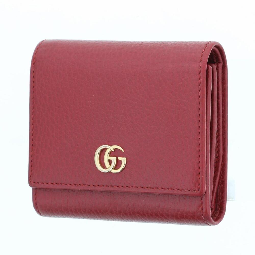 GUCCI GG Marmont Leather Wallet Tri fold coin wallet GG marmont Red - Picture 2 of 6